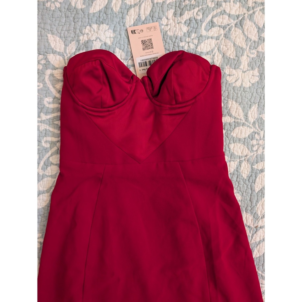 Oh Polly Eliska Strapless A-Line Mini Dress Fiery Red Corset NEW Size 0 feminine - Picture 6 of 13